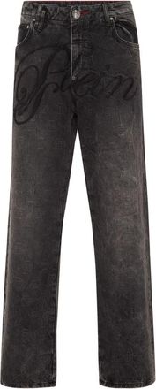 Philipp Plein Beach Boy Fit Jeans Monogram - Heren - Regular Fit Jeans - Grijs - W32 - Denim - Jeans
