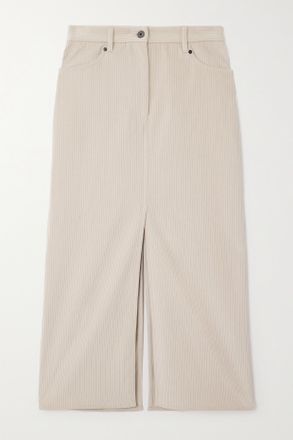 Brunello Cucinelli Gonna Maxi In Velluto A Coste Di Misto Cotone - Neutri