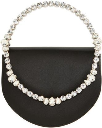 L'Alingi Eternity Flap Embellished Satin Clutch in Black at Nordstrom