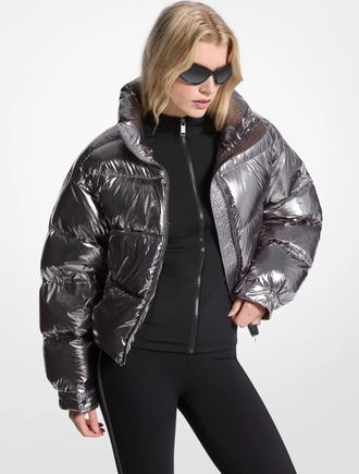 Michael Kors Metallic Nylon Cir&eacute; Puffer Jacket