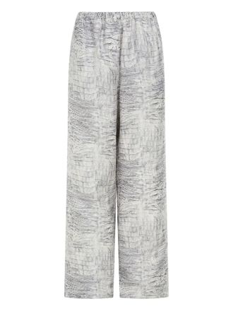 Ferragamo animal-print elastic-waistband trouser - Grijs
