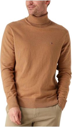 Tommy Hilfiger Cashmere Roll Neck Sweater Vest - Heren - Coltruien - Bruin - L - Katoen - Truien & Vesten