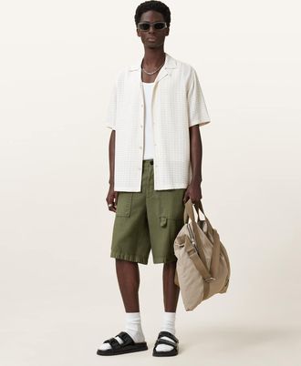 AllSaints Cotton Talbot Straight Leg Shorts, Size: 32