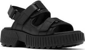 Sorel ONA AVE Multistrap Mid Sandal in Black/Black at Nordstrom Rack, Size 10.5