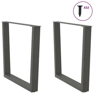Berkfield Home Modern Dining Table Legs V-Shape 2 pcs Anthracite 90x(72-73.3) cm in Charcoal