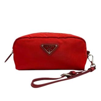 Prada Pre-owned Vintage Nylon Pouch - Dames - Pre-owned - Rood - Maat: ONE Size Nylon