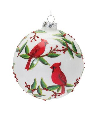 Melrose International Set Of 6 Cardinal Bird Ball Ornament