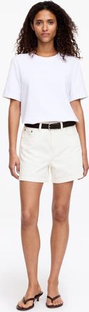 Arket Pantaloncini di jeans a vita media con cinque tasche bianchi-Bianco