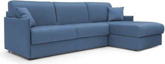 Divani.Store Divani.store - Evans Sof&aacute; Esquinero Convertible En Tela Impermeable 272 Cm Derecho (mat. 160x197) Azul