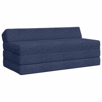 vidaXL Sof&aacute; Cama Plegable Azul 120 X 60 X 49 Cm Tela Vidaxl