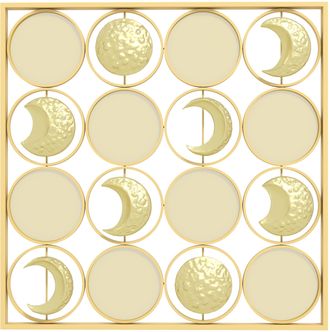 OEM Decoraci&oacute;n De Metal Para Pared De Fases Lunares Multidireccional Con 16 Discos Dorado