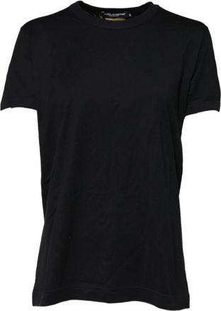 Dolce & Gabbana Zwarte DG Print Korte Mouw Top - Dames - T-shirts - Zwart - S - Katoen - Tops