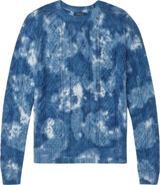Ralph Lauren Polo Ralph Lauren Mens Tie-Dye Cable Knit Jumper Size L