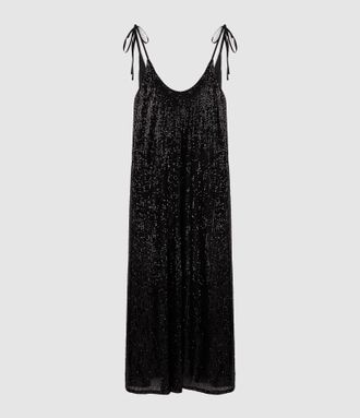 Jeanne Vouland Robe Dessy Dos Nu Sequin Noir
