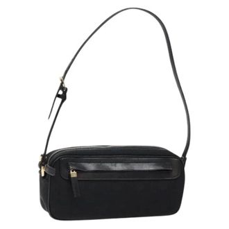 Ferragamo Tweedehands Canvas handtassen - Dames - Pre-owned - Zwart - Maat: ONE Size Leer