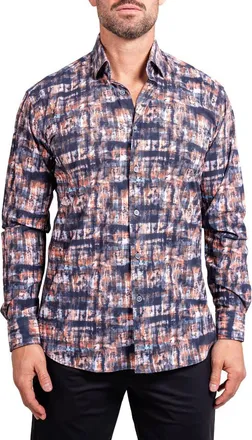 Maceoo Fibonacci Ascension Contemporary Fit Button-Up Shirt in Black at Nordstrom, Size Xx-Large