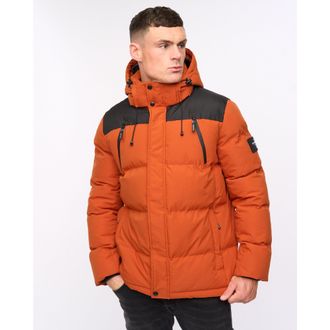 Crosshatch Mens Menray Jacket in Orange - Size X-Large
