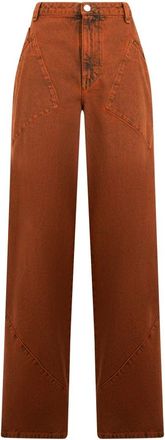 Alberta Ferretti Wide leg jeans - Dames - Loose Fit Jeans - Oranje - M - Katoen - Jeans