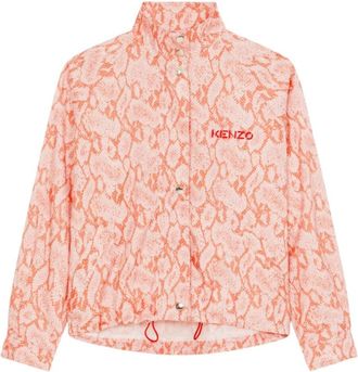 Kenzo Light Jackets, female, Multicolor, Size: S Python-Pattern Zip Jacket