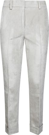 Incotex Silver Nevet Velvet Cropped Pants