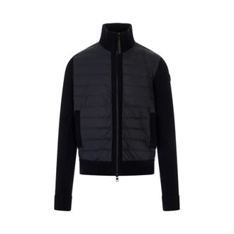 Moncler Down Jackets, male, Blue, Size: XL Tricot Cardigan