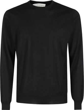 FILIPPO DE LAURENTIIS Truien & Vesten, Heren, Zwart, XL, Wol, Girocollo Merino Manica Lunga