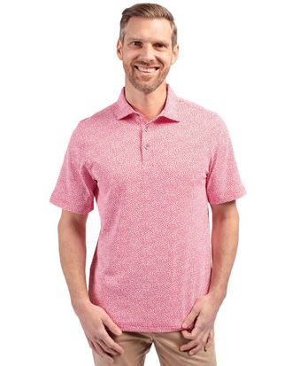 Cutter & Buck Virtue Eco Pique Botanical Print Recycled Mens Polo