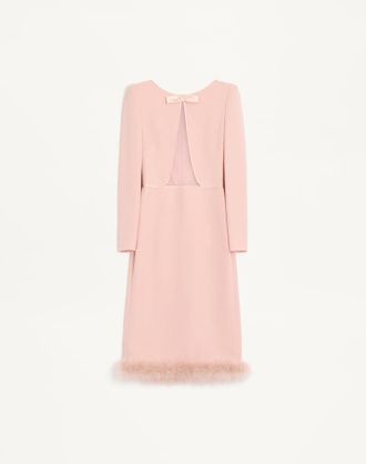 Valentino Cady Couture Midi Dress with Feathers Wo