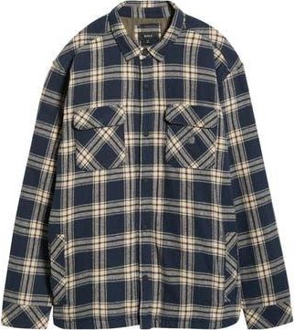 Roark Backwoods Cotton Flannel Snap-Up Overshirt in Navy at Nordstrom Rack, Size Small