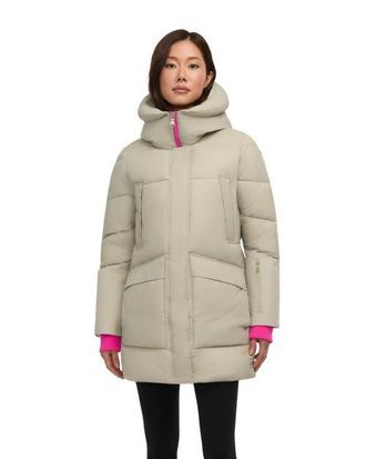 Pajar Heirani Mid-Length Quilted Parka Puffer with Oversized Hood in Grey Buff at Nordstrom, Size X-Small