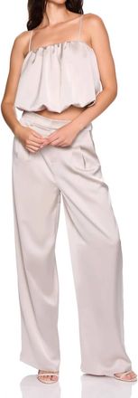 Susana Monaco Satin Pleated Pants In Sandstone
