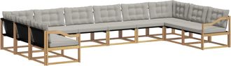 vidaXL Conjunto De Sof&aacute;s De Exterior 10 Uds. Blanco Y Gris Claro Vidaxl
