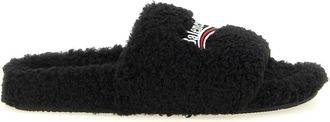 Balenciaga Black Logo Slides
