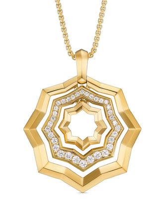 David Yurman 18kt yellow gold Zig Zag Stax diamond pendant necklace