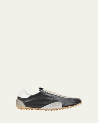 Maison Margiela Mens Sprinters Nylon and Leather Low-Top Sneakers