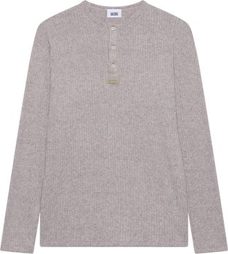 GCDS Patch Logo Serafino Longsleeves - Heren - Longsleeves - Grijs - M - Polyester - Tops