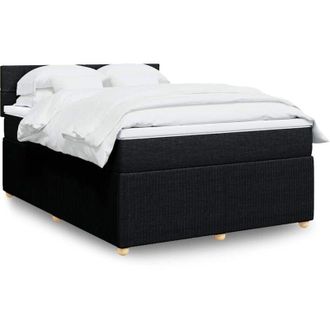 vidaXL Vidaxl - Cama Box Spring Con Colch&oacute;n Tela Negro 140x190 Cm