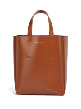 Marni mini Museo leather tote bag - women - Calf Leather - One Size - Brown