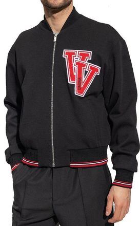 Versace Mens Black Virgin Wool Bomber Clothing