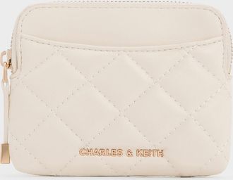 Charles & Keith Alva Quilted Top-Zip Card Holder