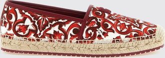 Dolce & Gabbana Espadrillas in cotone con stampa Maioliche e suola in iuta