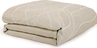 DKNY Dune Embroidered Duvet Cover in Taupe at Nordstrom, Size Queen