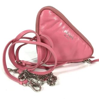 Prada Pre-owned Leather prada-bags - Dames - Vintage Schoudertas - Roze - ONE Size - Vintage