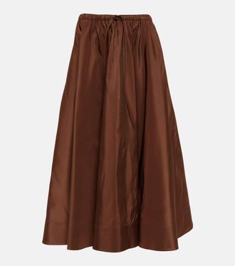 Valentino Pleated silk midi skirt