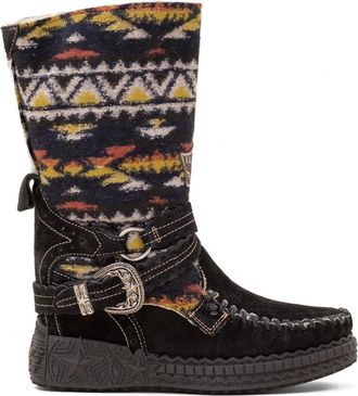 El Vaquero Winter Boots, female, Black, Size: 10 US Black Moccasin Boot with Wool Shaft