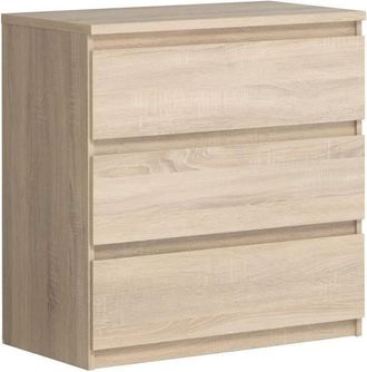 OEM Chelsea C&oacute;moda 3 Cajones Beige Aspecto Madera An 77,2 X F 42 X Al 79,9 Cm