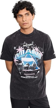 Puma Formula 1 Miami Washed Graphic T-Shirt Mens T Shirt Puma Black : 2XL, Cotton