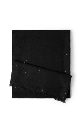 Brunello Cucinelli Cashmere and silk Diamond yarn scarf in Black at Nordstrom