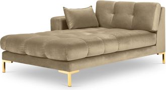 BLOOMINGLOFT Chaiselongue Mamaia Samt mit Armlehne links