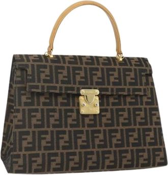 Fendi Pre-owned Handbags, female, Brown, Size: ONE SIZE Pre-owned Canvas Handbag
